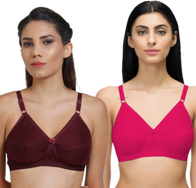 Arise Beauty Women Everyday Non Padded Bra(Maroon, Pink)