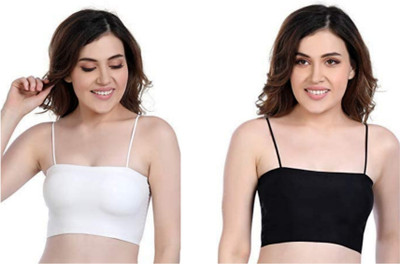 mystify Women Everyday Lightly Padded Bra(White, Black)