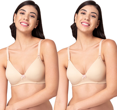 TWEENS Tweens Lightly Padded Full Coverage Bra Women T-Shirt Lightly Padded Bra(Beige)