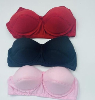 ultra undies Womens Bra's Women Full Coverage Heavily Padded Bra(Red, Pink, Blue)