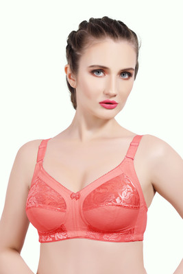 INTIHUG Women's Wireless Seamless Bra Ultra-Soft Push Up Full Coverage Bra Women Everyday Non Padded Bra(Orange)