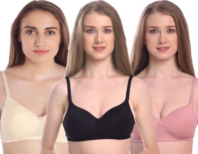 DAFASHIE Pack of 3 Women Push-up Lightly Padded Bra(Multicolor)