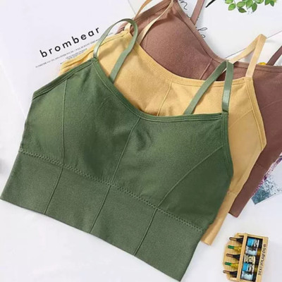 MAHEK CREATIVE Women Sports Lightly Padded Bra(Brown, Beige, Green)