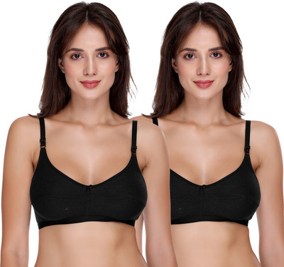 SONA H-05 Cotton Non Padded Full Coverage Bra Women Full Coverage Non Padded Bra(Black)