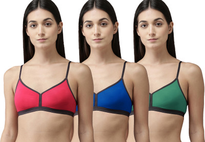 samvar A-Veni Bra Women T-Shirt Non Padded Bra(Red, Blue, Green)