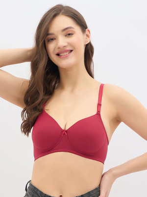 Clovia Women T-Shirt Lightly Padded Bra(Maroon)