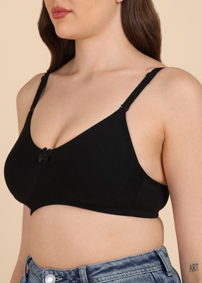 Dressberry Side-Panel and Concealer T-shirt Bra Women T-Shirt Non Padded Bra(Black)