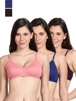 Shyle Women T-Shirt Non Padded Bra(Pink, Purple, Blue)