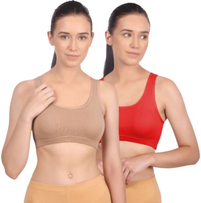 Vanila Women Sports Non Padded Bra(Beige, Red)