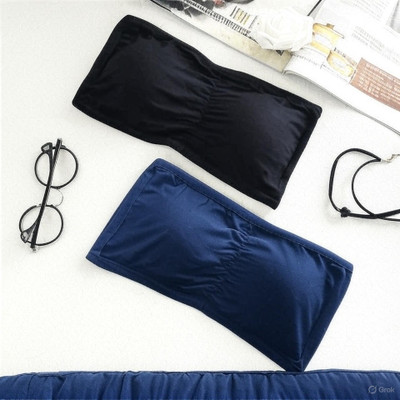 PreetyMore Pack of 2 Women Everyday Lightly Padded Bra (Navy Blue) Women Bandeau/Tube Lightly Padded Bra(Blue, Black)
