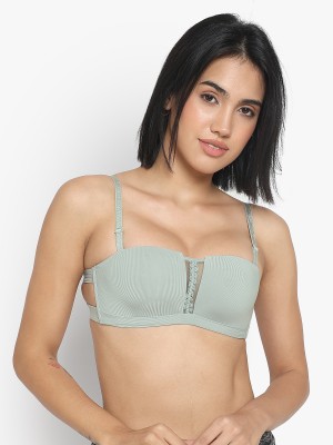 PARKHA Fancy Padded Beachwear Bra Women Push-up Heavily Padded Bra(Grey)