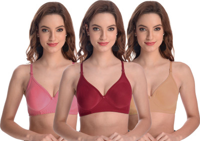 FD Fashion Stylish non Paded Bras for women (Double Layered) Pack of 3 Women Everyday Non Padded Bra(Multicolor)