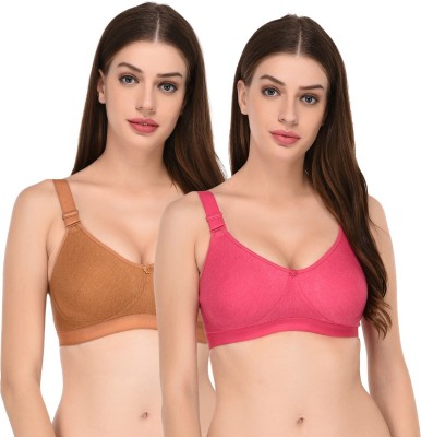 Viral Girl Ultimate Comfort Wireless Bra for Women Women Full Coverage Non Padded Bra(Brown, Pink)