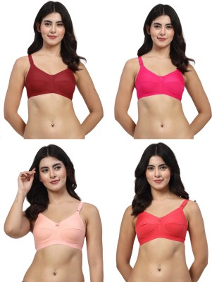 LILY C703 Women Minimizer Non Padded Bra(Pink, Maroon, Pink, Red)