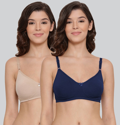 Lyra Women Full Coverage Non Padded Bra(Beige, Blue)