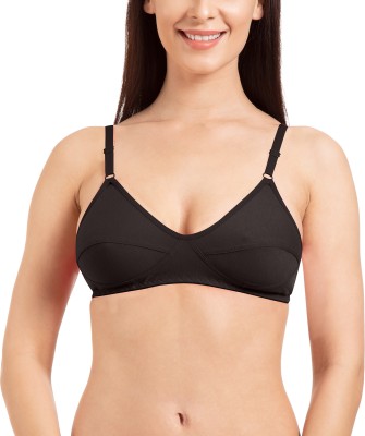 KOMLI Komli Non-Padded Cotton Rich Full Coverage Bra Women T-Shirt Non Padded Bra(Black)