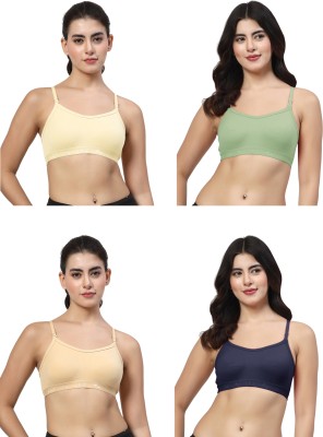 LILY 3321 Women Sports Non Padded Bra(Green, Yellow, Blue, Beige)