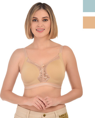 Komal Beauty Kareena women bra Women T-Shirt Non Padded Bra(Beige, Green)