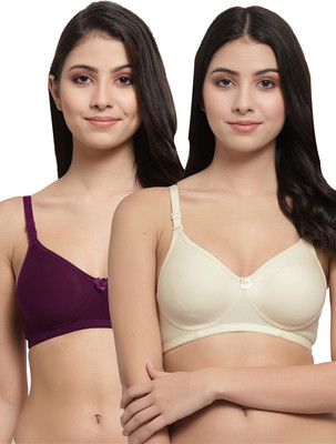 Docare NovaPadMino Women T-Shirt Lightly Padded Bra(Beige, Purple)