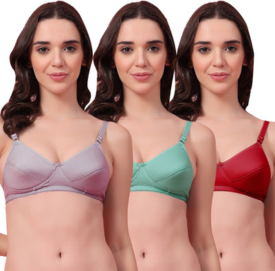 Shyam Sons FLAIR KLYN Foam Women Everyday Heavily Padded Bra(Grey, Green, Maroon)