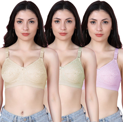 Shyam Sons FLAIR Dipali Women Minimizer Non Padded Bra(Brown, Yellow, Purple)