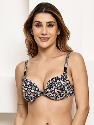 PrivateLifes PrivateLifes Pushup Padded Plunge Bra With Shine Strap for Women & Girls Women Push-up Lightly Padded Bra(Multicolor)