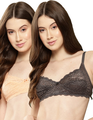 LEADING LADY Leading Lady Full Coverage Women Non Padded Non Wired Everyday Bra Women T-Shirt Non Padded Bra(Grey, Beige)