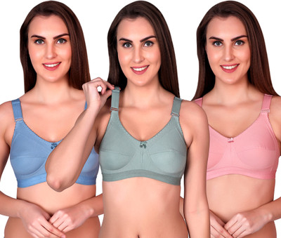 CURVZEX ZAMBIA Women Sports Non Padded Bra(Dark Blue, Dark Green, Pink)