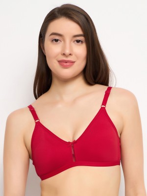 Clovia Red Cotton Non-Padded Non-Wired Bra With U Back Women T-Shirt Non Padded Bra(Red)