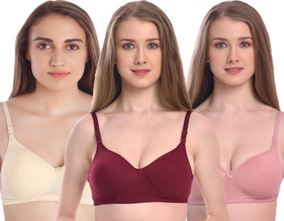 DAFASHIE Pack of 3 Women Push-up Lightly Padded Bra(Multicolor)