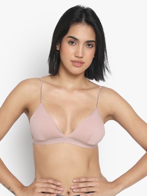 PARKHA Solid Padded Bikini Bra Women Plunge Lightly Padded Bra(Pink)