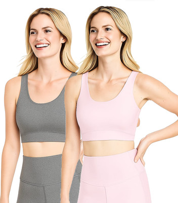 PTELRA Girls Everyday Non Padded Bra(Grey, Pink)