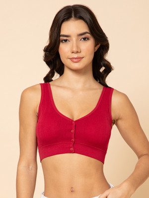 PINK SECRET Comfortable Maternity Nursing Bra with Front Closure Women Maternity/Nursing Lightly Padded Bra(Red)