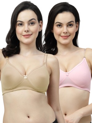 Shyam Sons FLAIR Femina Double Layered Women T-Shirt Non Padded Bra(Brown, Pink)