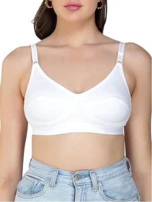 Teenage Growing Girl Training Bra Women T-Shirt Non Padded Bra(White)