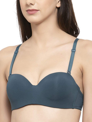 FANDOM 4U Women’s Underwired Push-Up Bra Women Push-up Lightly Padded Bra(Dark Green)