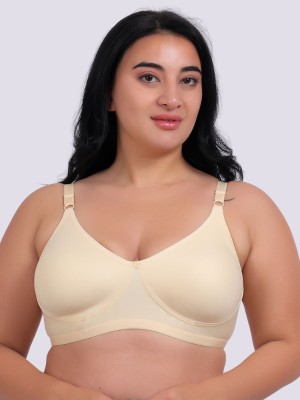 Fabme Plus Size Women Full Coverage Non Padded Bra(Beige)