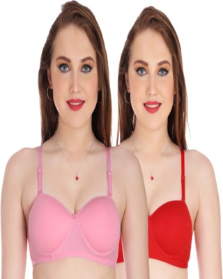 KGN RETINA Padded Bra For Women Women Push-up Lightly Padded Bra(Red, Pink)