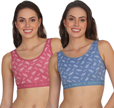 POOJA RAGENEE Printed Bra Women Full Coverage Non Padded Bra(Multicolor)