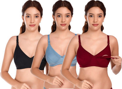 ZerrinLibaas Soft fabric Black Grey Maroon 40B maternity bra nursing bra seamless support Women Maternity/Nursing Non Padded Bra(Black, Grey, Maroon)
