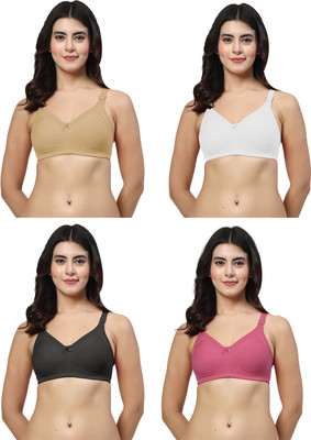 LILY iranos Women Minimizer Non Padded Bra(White, Beige, Pink, Black)