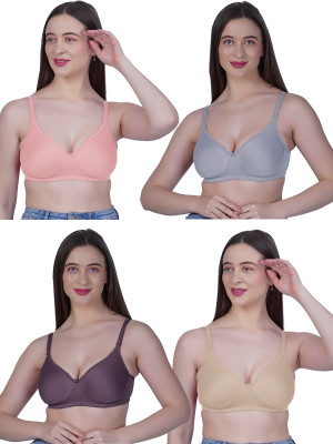 Shyam Sons FLAIR Navya Women T-Shirt Lightly Padded Bra(Orange, Grey, Purple, Beige)
