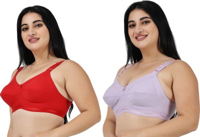 Ladyland Lajjo Women Everyday Non Padded Bra(Red, Purple)