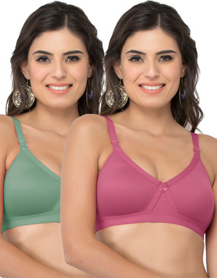 COLLEGE GIRL CG1304 Women Minimizer Lightly Padded Bra(Purple, Green)