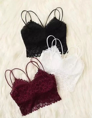 Adenterprises Women Cami Bra Lightly Padded Bra(Maroon, White, Black)