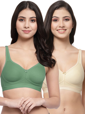 COLLEGE GIRL FullOn CG1215 T Shirt Plus Size Women Minimizer Lightly Padded Bra(Green, Beige)