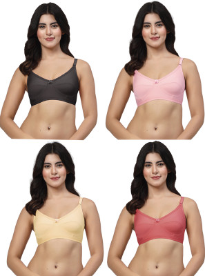 LILY akihdar Women Minimizer Non Padded Bra(Pink, Black, Maroon, Beige)