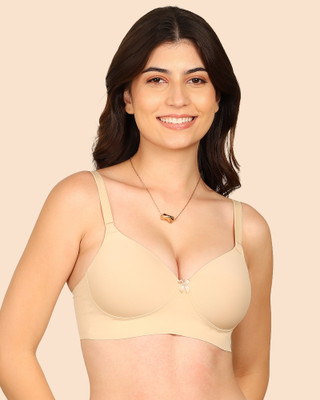KOMLI Komli Bonded Polyamide Full Coverage Padded Bra Women T-Shirt Lightly Padded Bra(Beige)