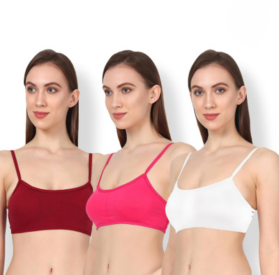 Maitri Pack of 3 Women's Lightly Padded 6 Strap Bralette Bra Women Everyday Lightly Padded Bra(Multicolor)