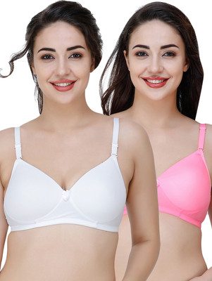 COLLEGE GIRL Hellopad ComboPO2 Women Everyday Lightly Padded Bra(White, Pink)